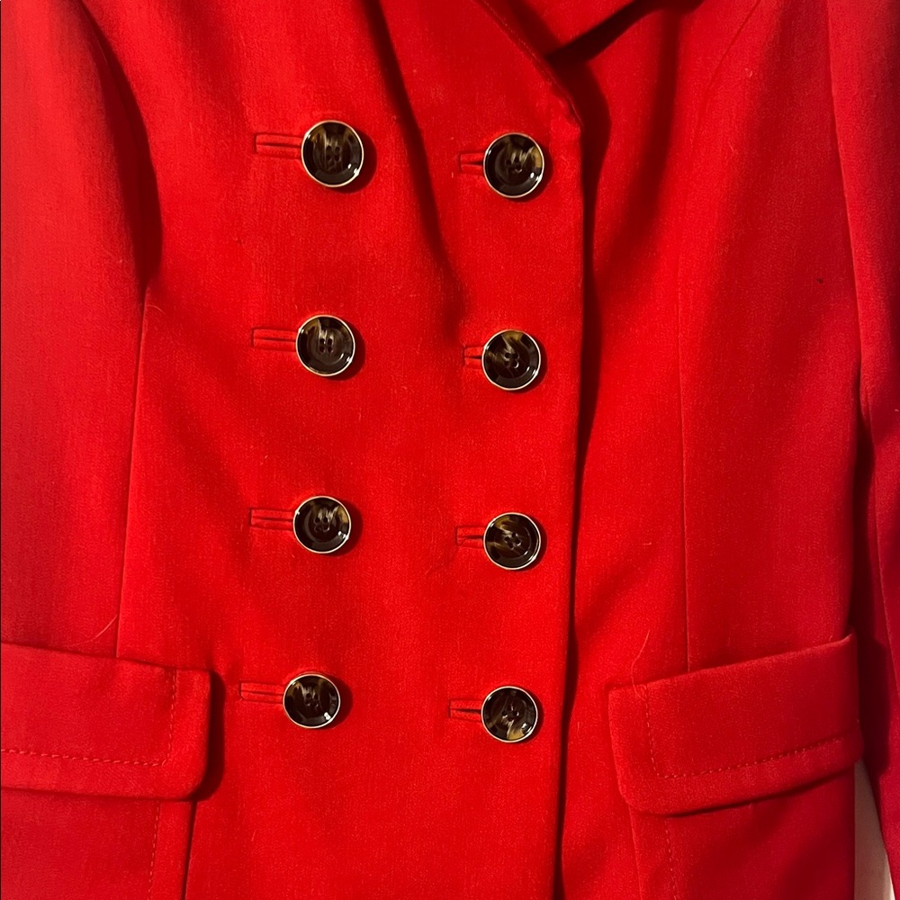 Ann Taylor Vibrant Red Double Breasted Coat - Picture 3 of 7